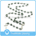 New Jewelry Designer Spirit Eye Bead Cross Necklace With Silver Virgin Mary Charm Pendant Jewelry Rosary